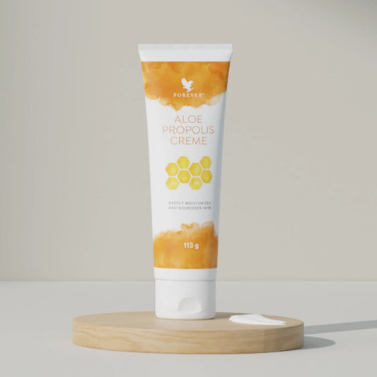 Forever Aloe Propolis Creme, aloe vera cream, bee propolis skin cream, nourishing moisturizer, soothing cream for dry skin, natural skincare, aloe and propolis lotion, healing skin cream

