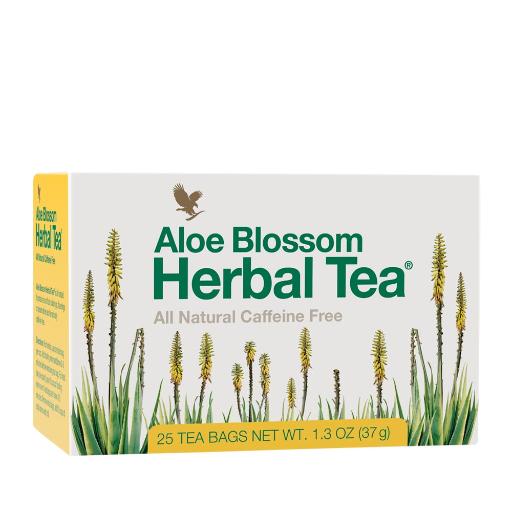 Aloe Blossom Herbal Tea® – by Forever | Caffeine-free herbal tea blend with aloe blossoms, cinnamon, and ginger for immune support and relaxation
