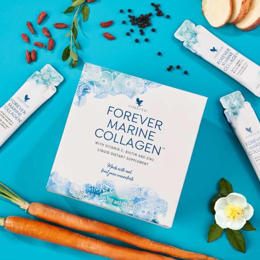 Marine Collagen™ – by Forever | Liquid collagen drink with marine peptides, vitamin C, and zinc for skin and beauty support
