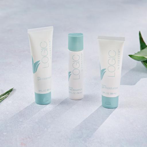Skin Care System – by Forever | Complete aloe-based skincare routine with cleanser, essence, moisturizer, and exfoliator
