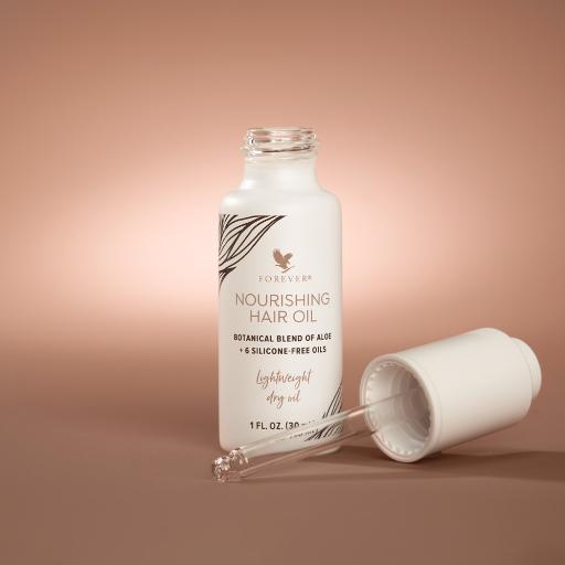 Nourishing Hair Oil – by Forever | Lightweight aloe vera and botanical hair treatment for shine and strength
